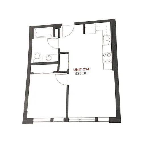 Floor plan 1 Bedroom 1 Bath