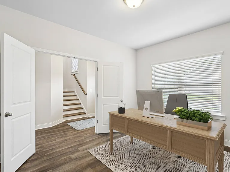 Private office space at the entrance of the home