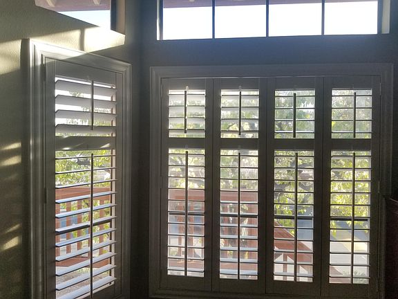 Bedroom plantation shutters
