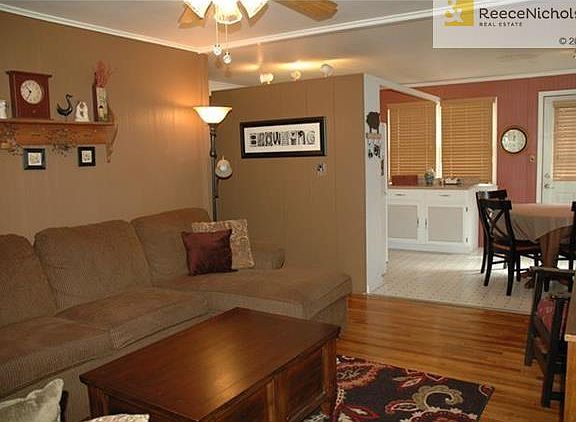 View from front door to kitchen.