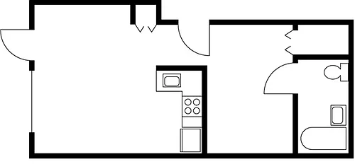 Floor plan One Bedroom B