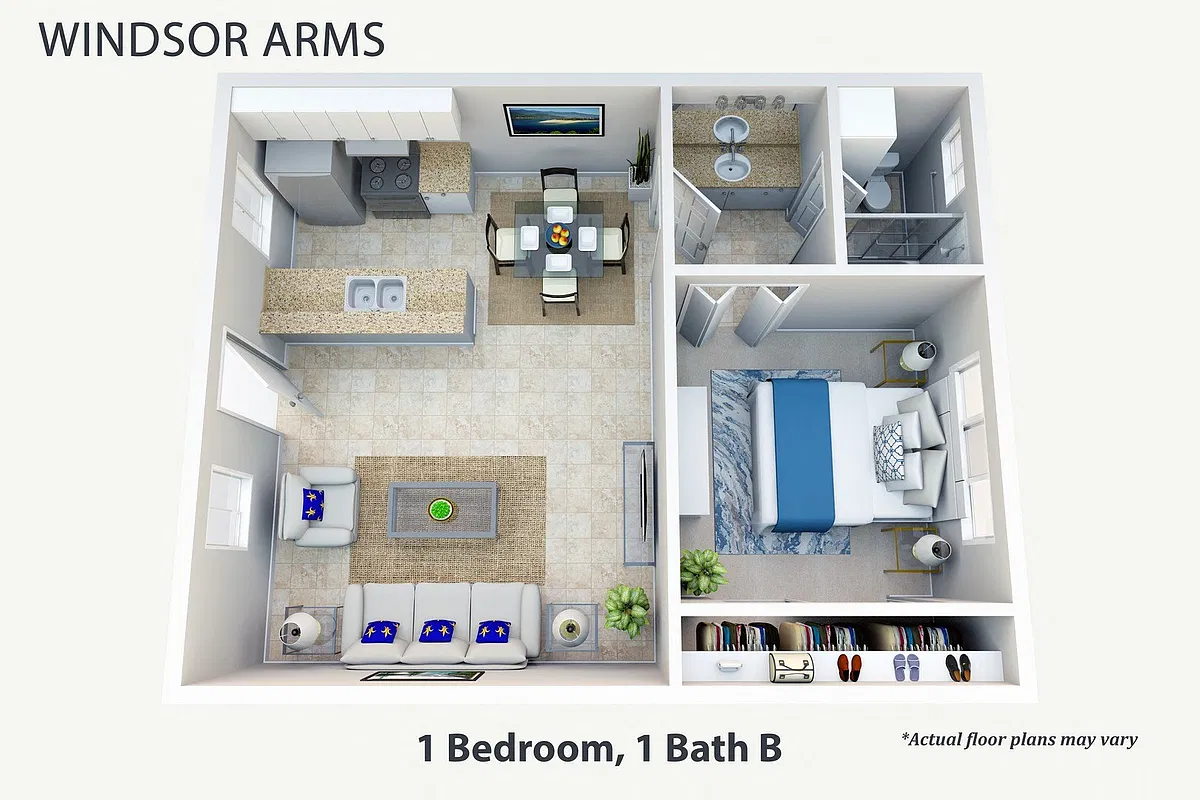 Floor plan 1 Bed 1 Bath
