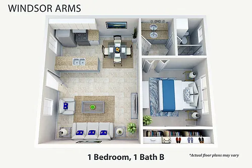 Floor plan 1 Bed 1 Bath
