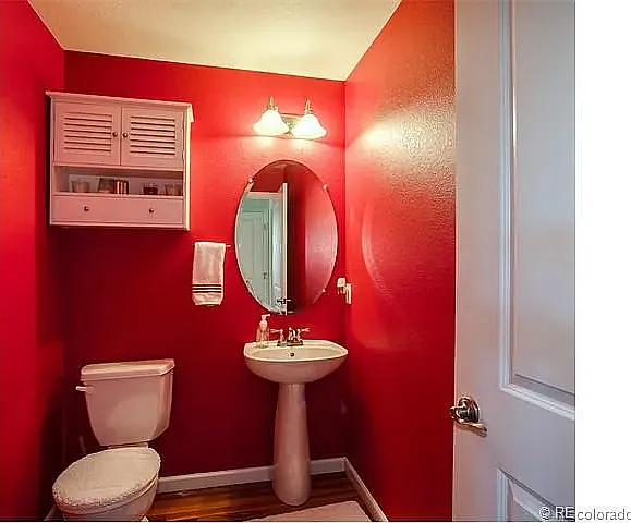 Powder room - thankfully its now white