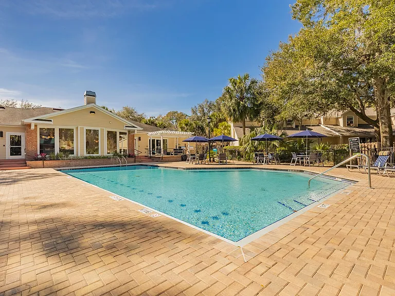 Pool with Outdoor Tables