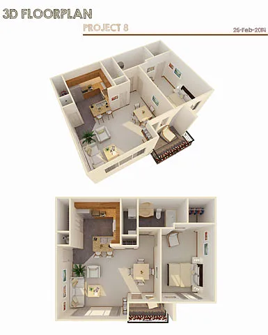 Floor plan 1 Bed 1 Bath