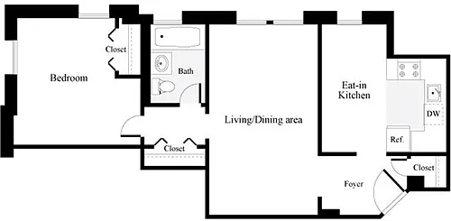 Floor plan 1 Bedroom O