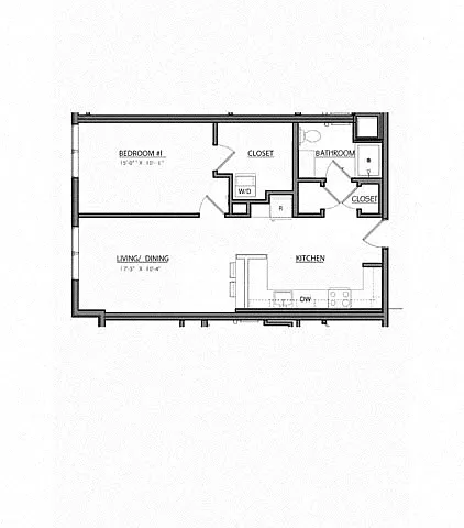 Floor plan Block A1G | 1 Bed | 1 Bath