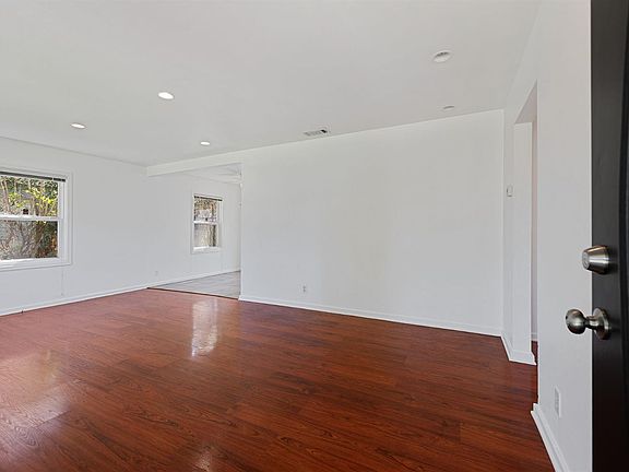 Living room with wood floors