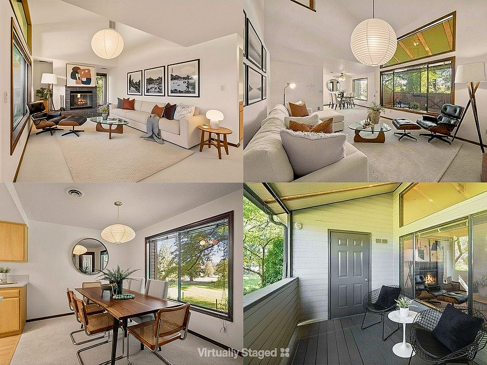 Virtually staged images of the main living area.