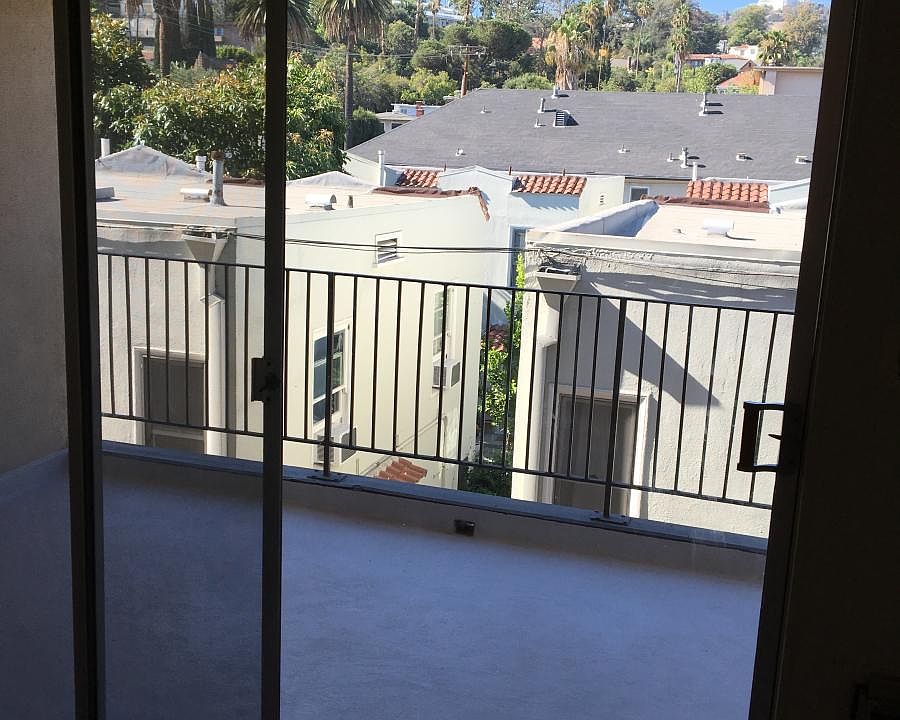 large balcony overlooking Griffith Park