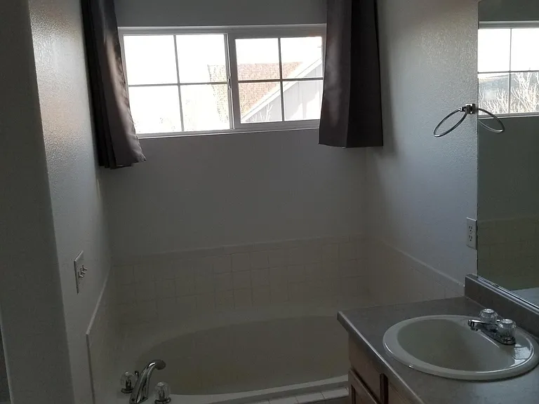 Master bathroom view from shower/toilet