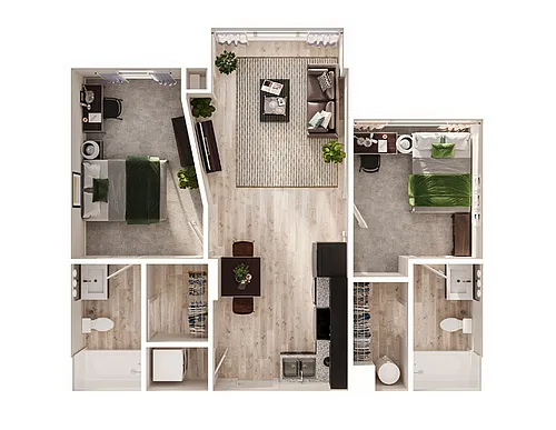 Floor plan 2 Bed/2 Bath