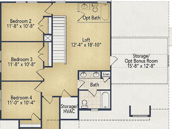 Second Floor Elevation with Flex Room