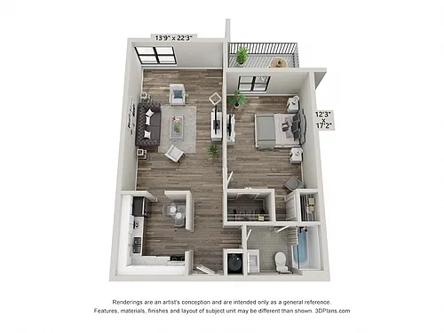 Floor plan 1 Bedroom
