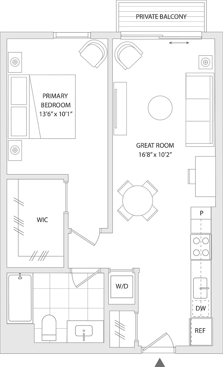 Floor plan 1 BR X