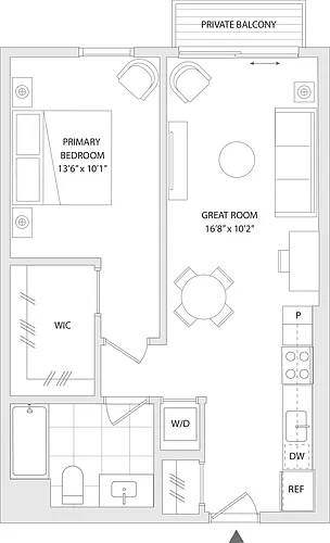 Floor plan 1 BR X