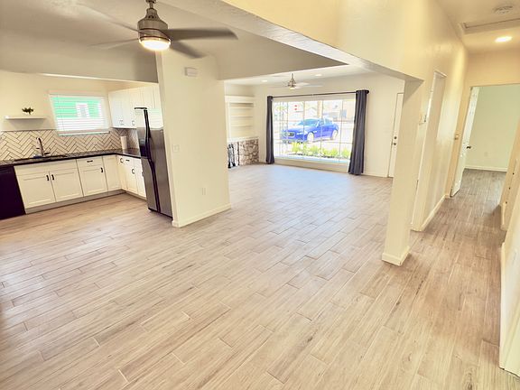 Open floor plan with big kitchen