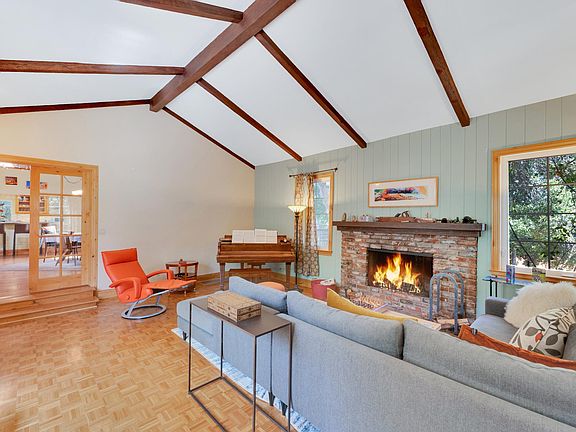 living room with view towards dining room