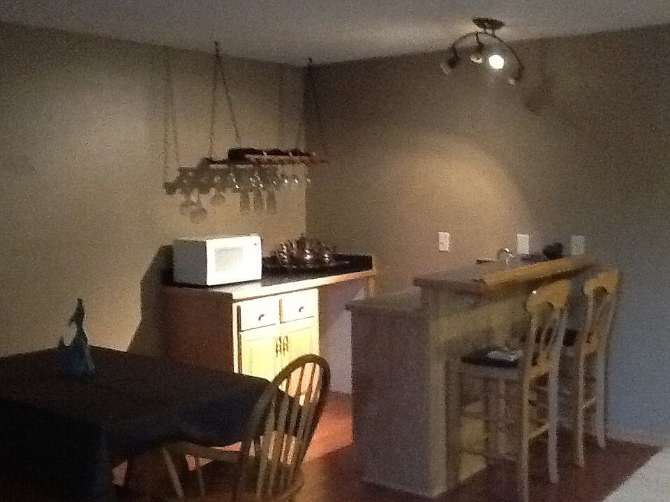 Wet bar in basement