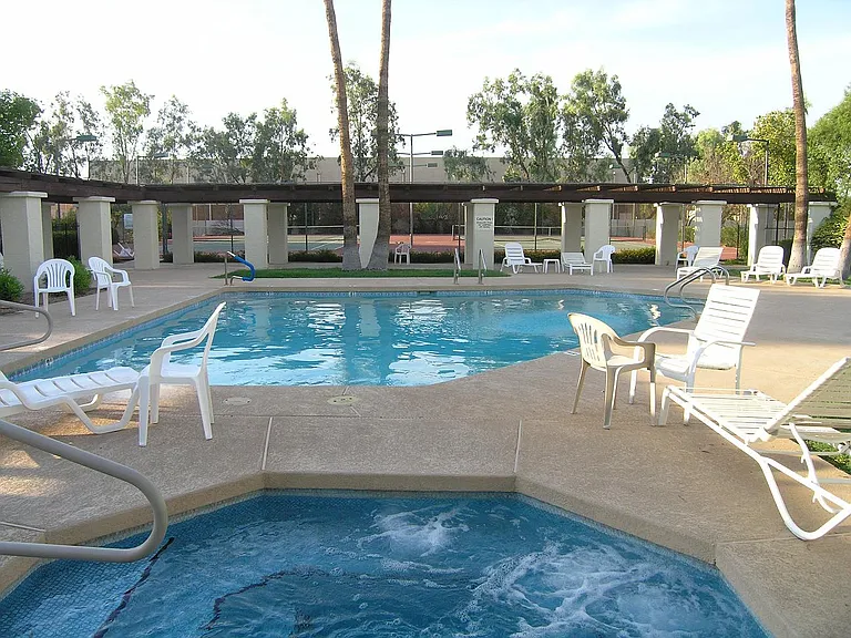 Heated spa and pool