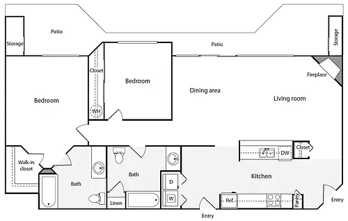Floor plan 2BD/2BA