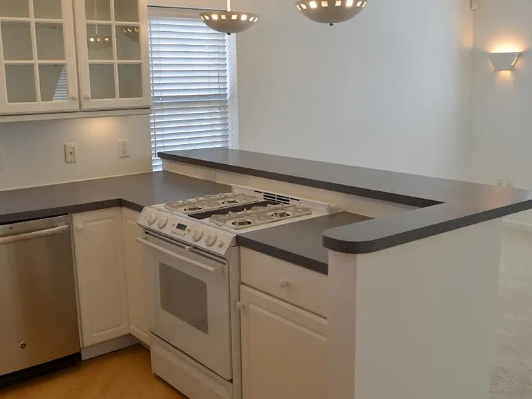 Kitchen, showing down draft gas range