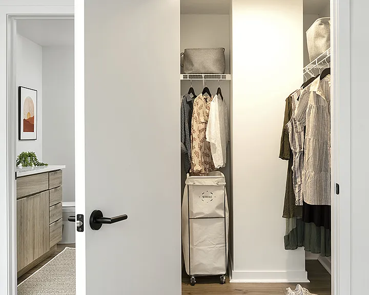 Spacious apartment Hallway Closet.