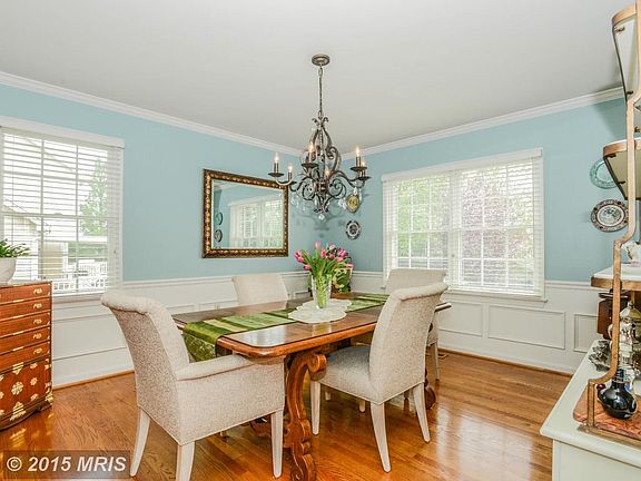 Dining Room with Crown Molding and Wainscoting