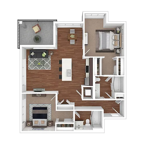 Floor plan Toscana Apartment Homes Phase I Urban Large Two Be