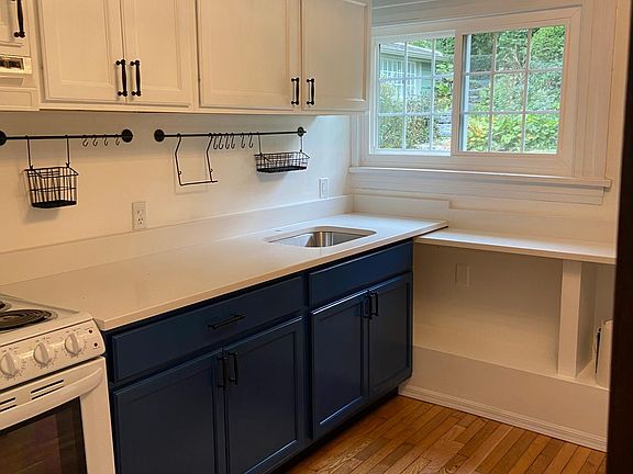 Kitchen from the bathroom view.