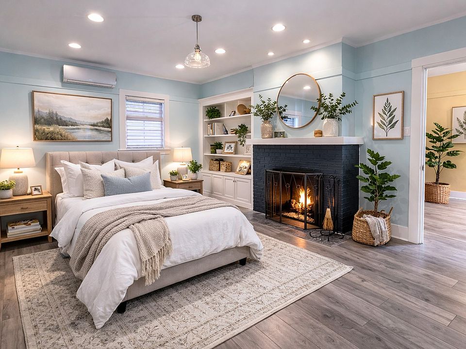 AI enhanced photo to show this room as a living room or bedroom