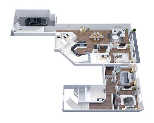 Floor plan C1 - (Garage Included with Rent)