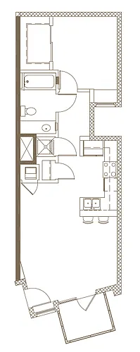 Floor plan 1X1 L