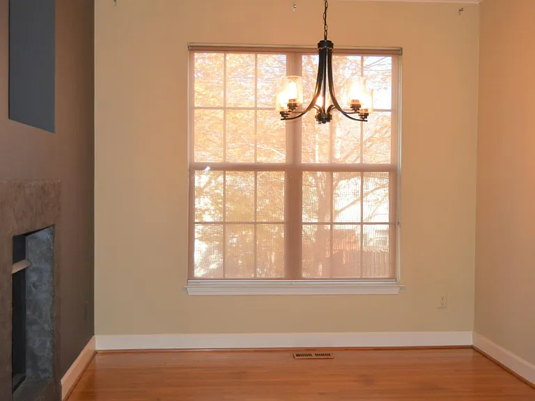 Breakfast nook with open gas fireplace