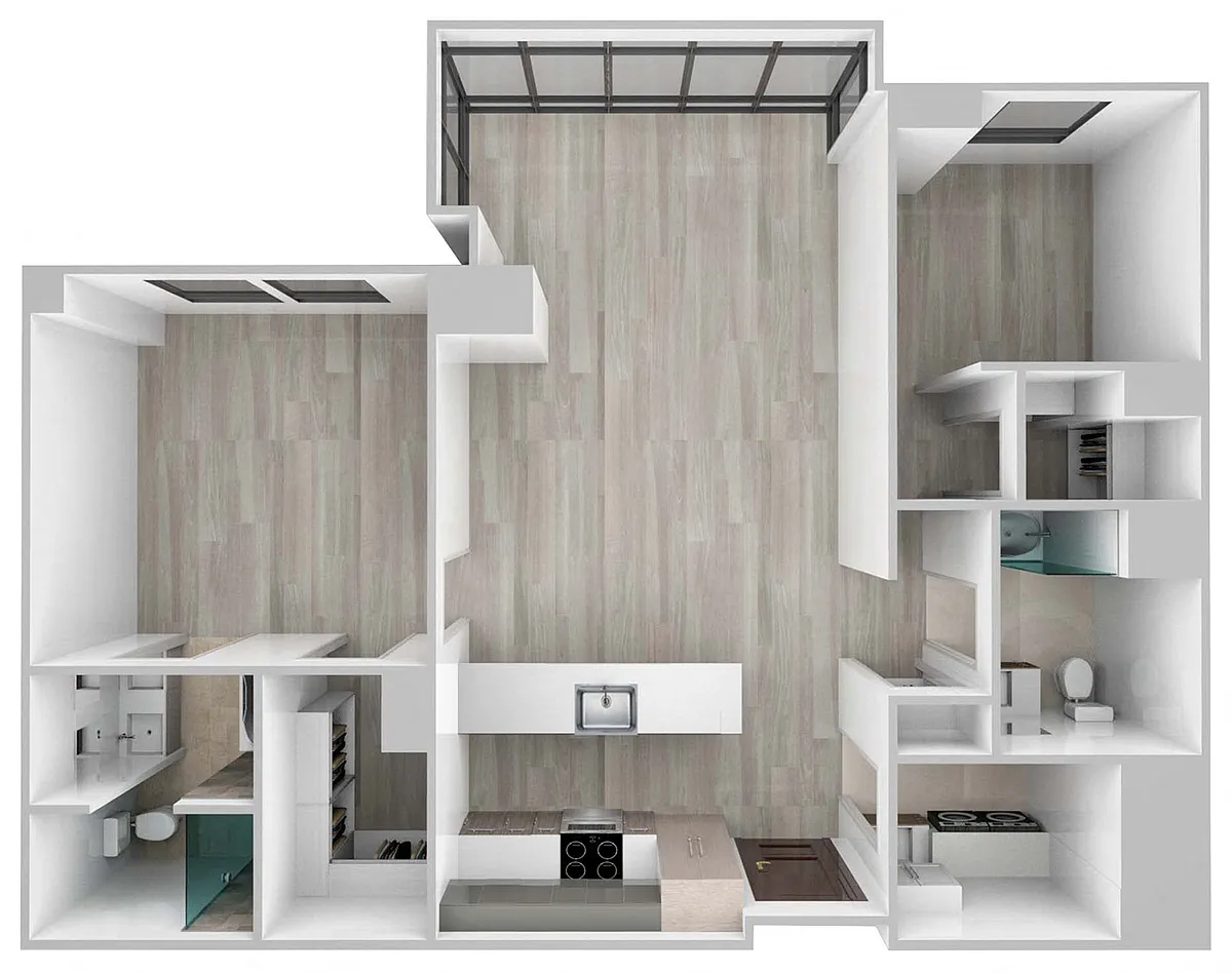Floor plan Residences 03 (2BR/2BA)