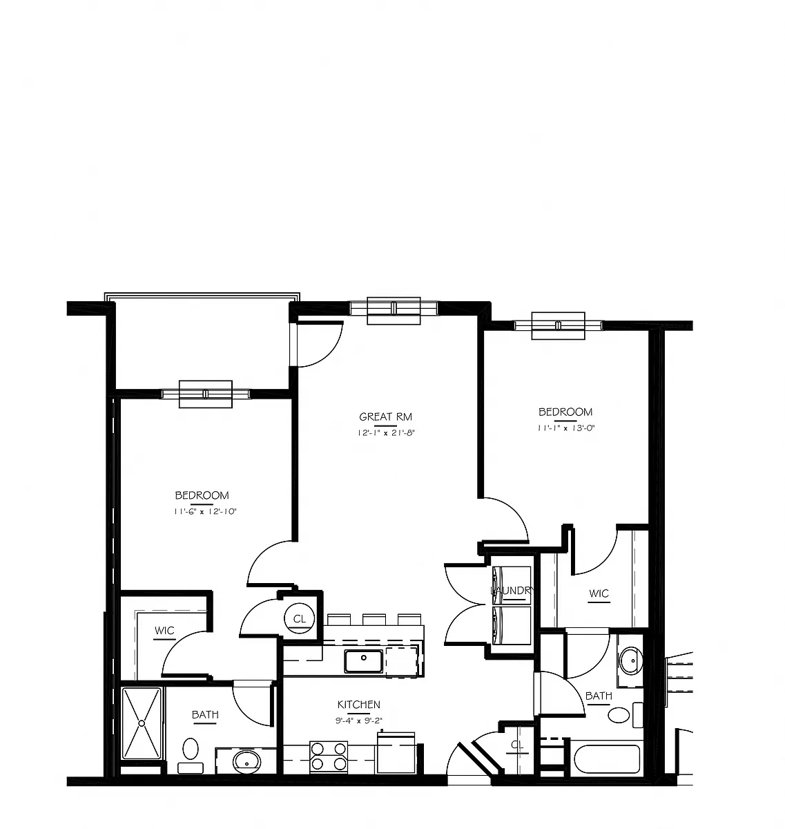 Floor plan 2 Bed/2 Bath-B-4 Phase IV