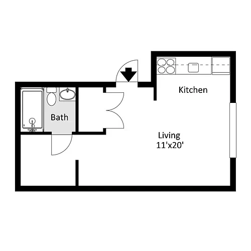 Floor plan Campus Walk North Studio