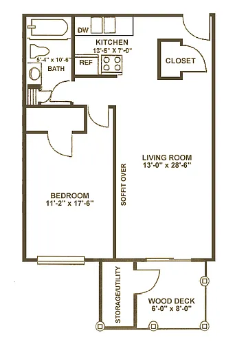 Floor plan 1 Bedroom Large