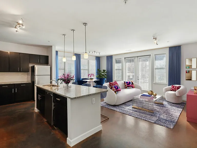 Cozy 2 Bedroom Apartment Living Room at The Melrose in Nashville, TN