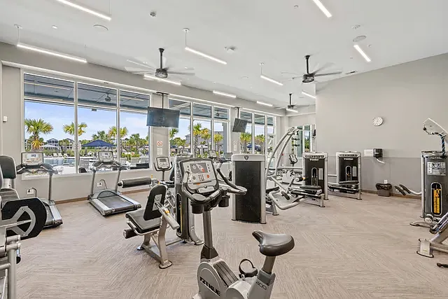 Fitness Center Overlooking Pool and Intercoastal Waterway
