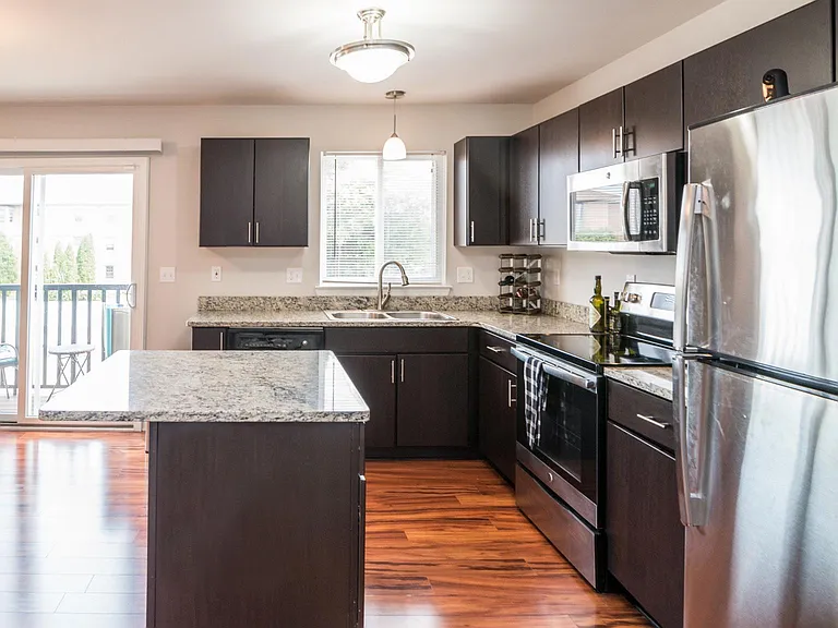 Granite counters and stainless appliances