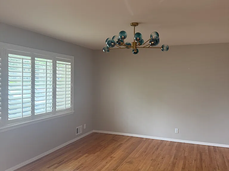 Living room, Updated with paint and new lighting