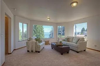 Spacious Living room with panoramic views.
