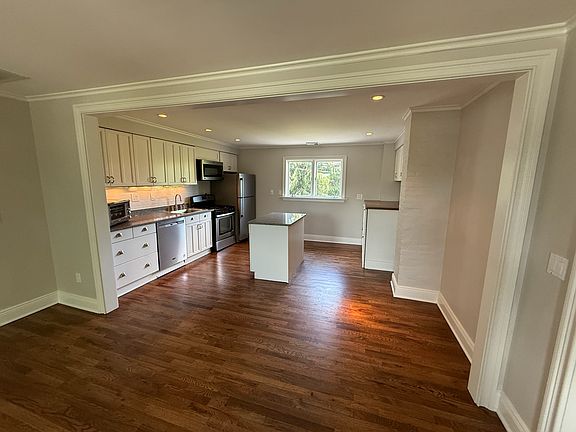 Open layout and newly renovated kitchen