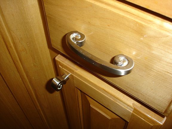 Custom knobs throughout kitchen