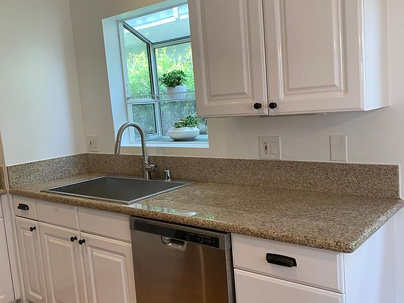 Kitchen with garden window.