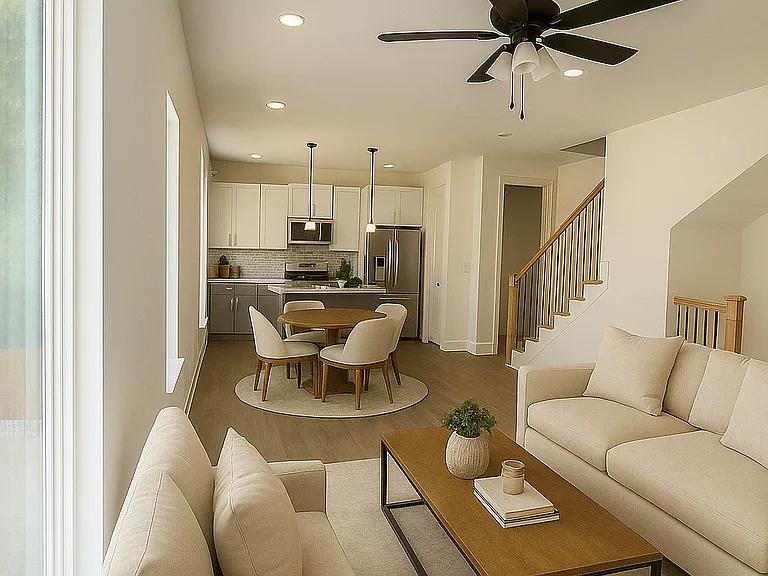 The open layout and natural light make it easy to customize and create a space that fits your lifestyle.