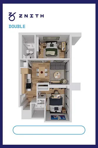 Floor plan 2 Bed, 2 Bath