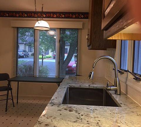 Eat-in kitchen with new granite